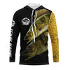 Personalized Walleye Fishing Jerseys, Custom Walleye fishing scales Long sleeve, Long Sleeve Hooded Cornbee