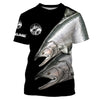 Chinook Salmon (King Salmon) Fishing camo performance Fishing Shirts Customize Name All-over Print Unisex fishing T-shirt Cornbee
