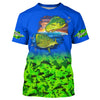 Custom Mahi mahi fishing green camo Fishing Jersey, Dorado saltwater fishing T-shirt Cornbee