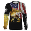 Walleye Fishing Customize Name American Flag patriotic 4th of July All Over Printed Shirts Personalized Fishing Gift Cornbee