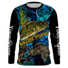 Blue camo walleye fishing custom UV protection long sleeve fishing shirts Cornbee