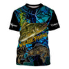 Blue camo walleye fishing custom UV protection Fishing T-shirt, walleye tournament jerseys Cornbee