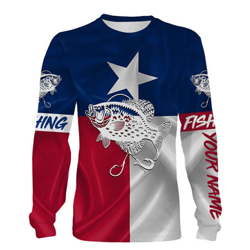Crappie Tattoo fishing Texas Flag 3D All Over print shirts saltwater personalized fishing apparel Cornbee