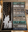 To my bonus dad fishing fleece blanket, gift for dad fishing, happy father's day Cornbee