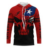 Custom Texas flag fishing fish reaper skull red and black Fishing Jersey, fishing Long sleeve shirts Cornbee