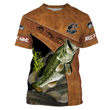 Largemouth bass fishing Customize Name All-over Print Unisex fishing T-shirt, personlized gift for fisherman Cornbee