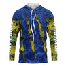 Largemouth Bass Fishing scales blue camo long sleeve Fishing Shirts, Personalized bass fishing Cornbee