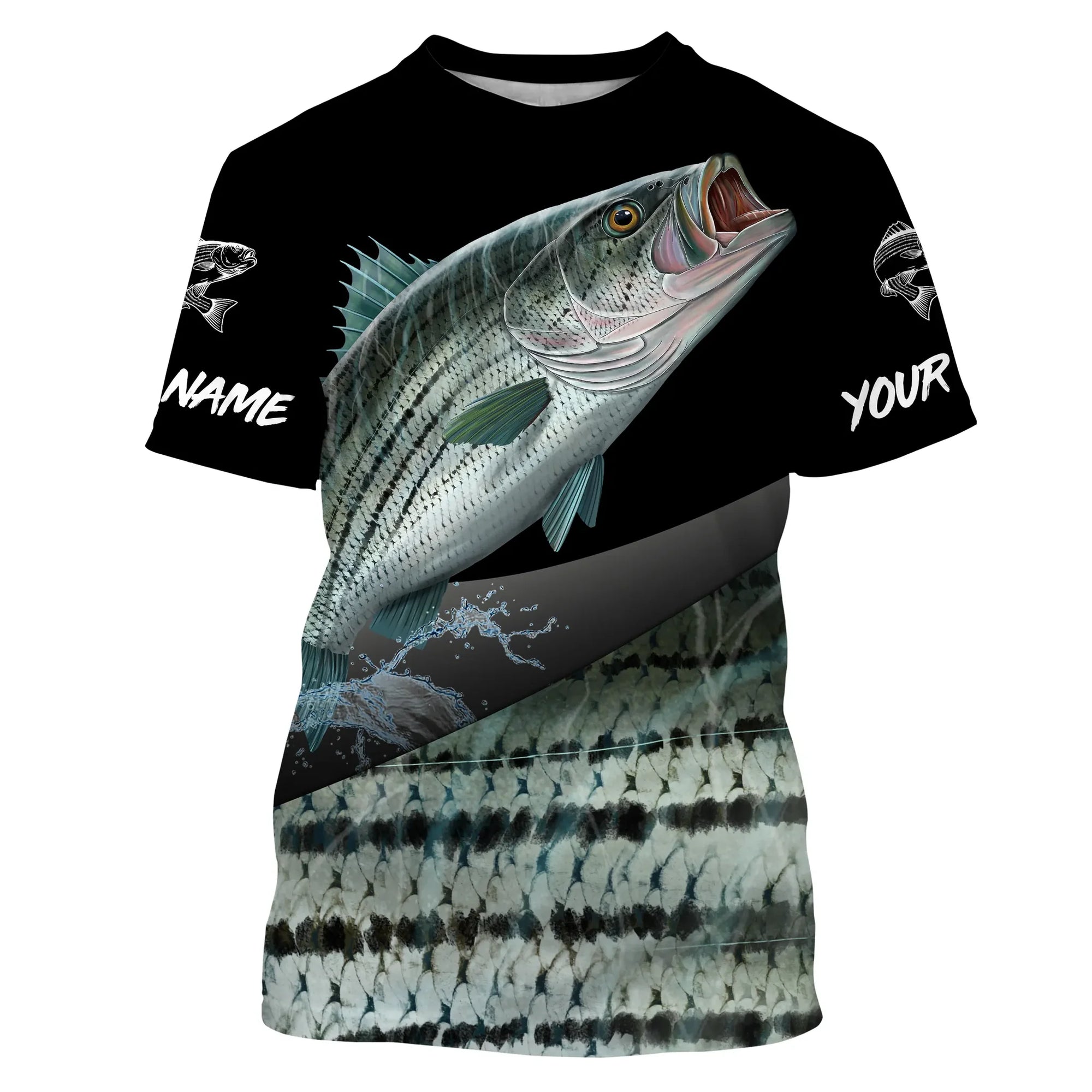 Custom Striped bass Fishing Jerseys, Personalized striper Fishing scales fishing shirts Cornbee