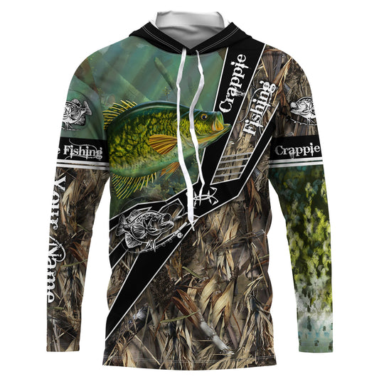 Crappie fishing camo freshwater Fish UV protection customize name long sleeves fishing shirts Cornbee
