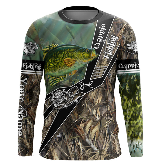 Crappie fishing camo freshwater Fish UV protection customize name long sleeves fishing shirts Cornbee