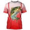 Largemouth bass Fishing Red camo Bass jersey Customize name Bass fishing tournament T-shirt Cornbee