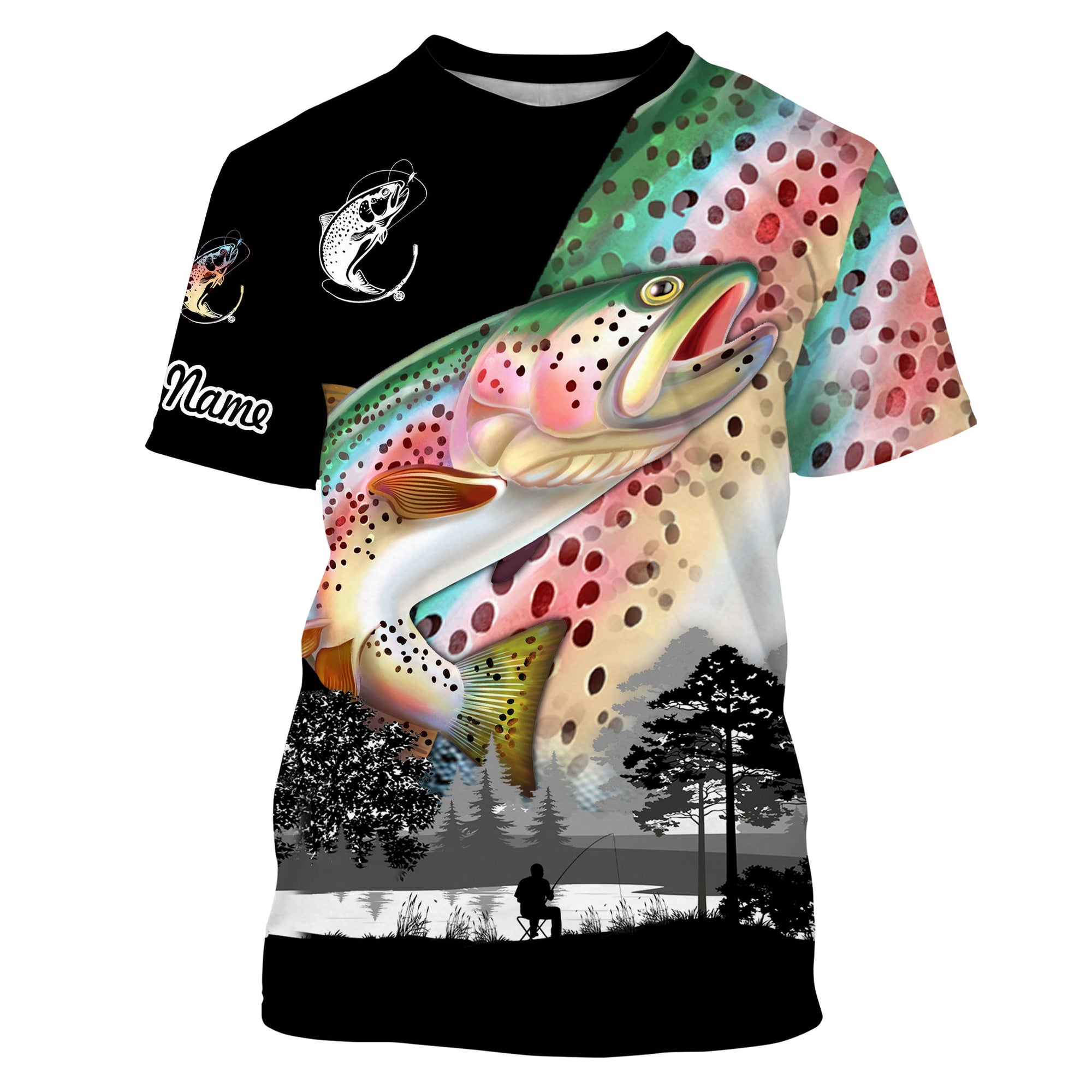 Rainbow trout fishing scales Custom name fishing shirts jerseys Cornbe -  CornBee