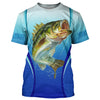 Largemouth bass Fishing blue Bass jersey Customize name Bass fishing tournament T-shirt Cornbee