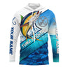 Personalized Tuna fishing blue sea camo fishing Long sleeve, Custom Tuna saltwater fishing Cornbee