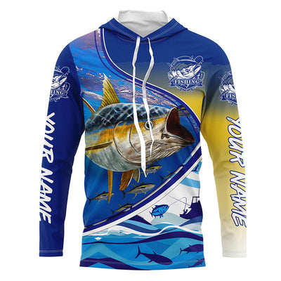 Personalized Tuna fishing scales blue camo Long sleeve fishing shirts, Tuna saltwater fishing Cornbee