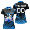 Personalized Blue Bowling Hexagon Pattern Classic Personalized All Over Printed Shirt For Women Cornbee