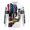 Walleye fishing American flag fish reaper Custom UV Protection Long sleeve Fishing shirts Cornbee