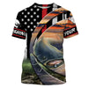 Catfish fishing American flag patriotic Fishing Customize Name UV protection UPF 30+ long sleeves fishing shirts Cornbee