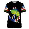 Mahi mahi Dorado fishing legend American flag 4th July Customize Name UV protection UPF 30+ Cornbee