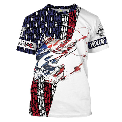 Walleye Fishing 4th of July American flag Shirts Patriotic gifts for Fisherman Cornbee