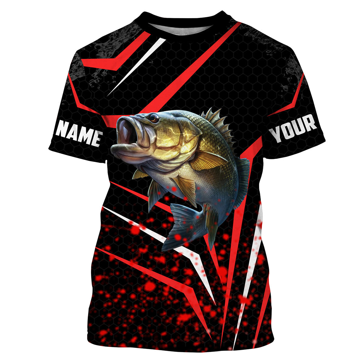 Fishing Largemouth Bass Fish Custom name 3D All over printed T-shirt Cornbee