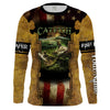 Mens Flathead Catfish Fishing American flag UV protection Long sleeves Shirt - Personalized Fishing Gifts Cornbee