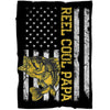Fishing reel cool papa American flag Bass fishing Fleece blanket Father's day gifts Cornbee
