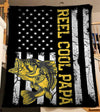 Fishing reel cool papa American flag Bass fishing Fleece blanket Father's day gifts Cornbee