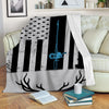 Fishing rod hunting rifle American flag Fleece blanket Hunting Fishing gift ideas Cornbee