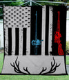 Fishing rod hunting rifle American flag Fleece blanket Hunting Fishing gift ideas Cornbee