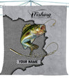 Custom Bass Fishing fleece blanket, fishing gift idea for Men, Dad Cornbee