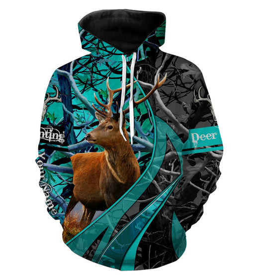 Cornbee Deer Hunting Camo Custom Name 3D Shirts Hoodie Long Sleeve, Hunting Gifts, Fishing Hoodie Hu0112