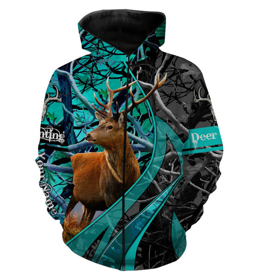 Cornbee Deer Hunting Camo Custom Name 3D Shirts Hoodie Long Sleeve, Hunting Gifts, Fishing Hoodie Hu0112