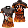 Personalized Flames Bowling Strike Personalized All Over Printed Shirt For Women Cornbee