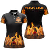 Personalized Black Flame Bowling Classic Personalized All Over Printed Shirt For Women Cornbee