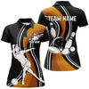 Personalized Black & Orange Bowling Personalized All Over Printed Shirt For Women Cornbee