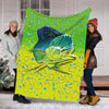 Mahi Mahi Fishing Skin Throw Fleece Blanket Awesome fishing gift Cornbee
