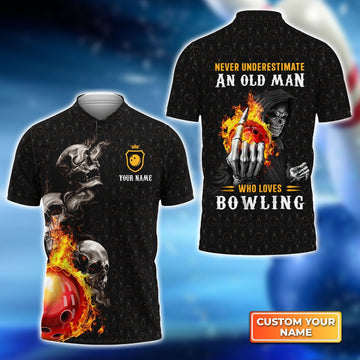 Personalized Bowling Skull Never Underestimate An Old Man Who Loves Bowling  Name 3D Shirt Cornbee