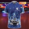 Personalized Bowling On Blue Fire Personalized Name 3D Shirt Cornbee