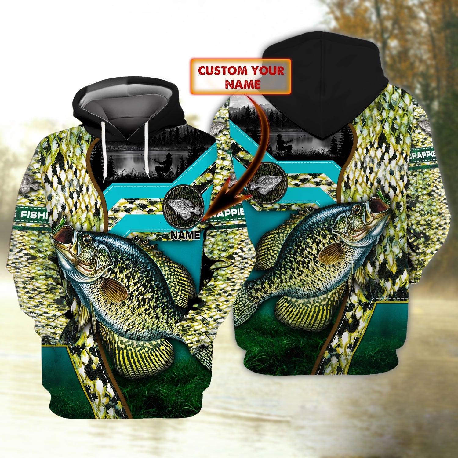 Cornbee Crappie Fishing Personalized Name 3D Shirt