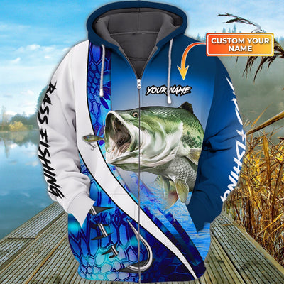 Personalized Name 3D Shirt Bass Fishing Cornbee