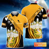 Personalized Bowling Yellow Ball In Motion And The Pins  Name All Over Printed Shirt Cornbee