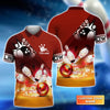Personalized Red Bowling Ball Crashing into the Pins Personalized Name 3D Shirt Cornbee