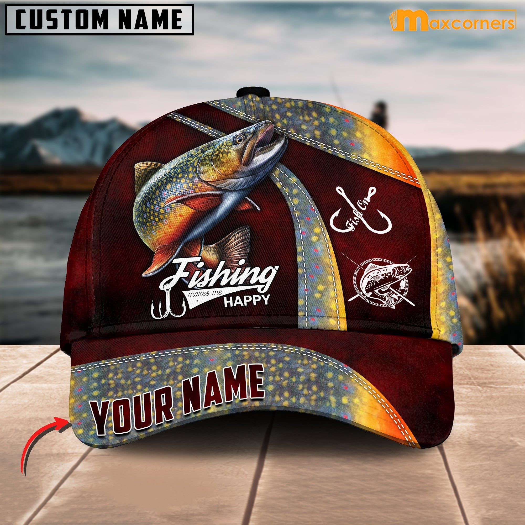 Cornbee Personalized Trout Fishing Classic Cap
