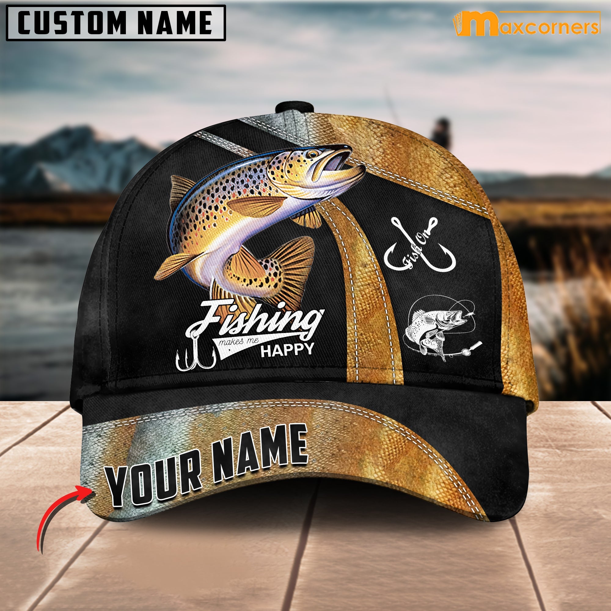 Cornbee Personalized Trout Fishing Cap