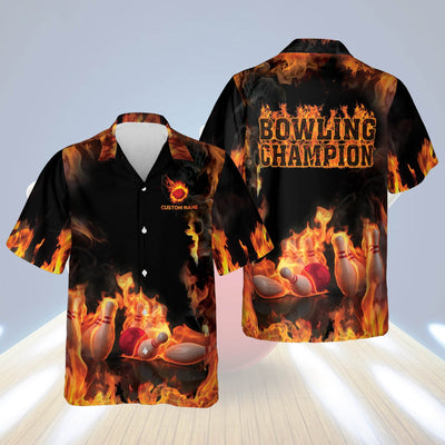Personalized Bowling Champion Personalized Name Hawaiian Shirt Cornbee