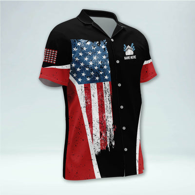 Personalized USA Bowling Flag Personalized Name Hawaiian Shirt Cornbee