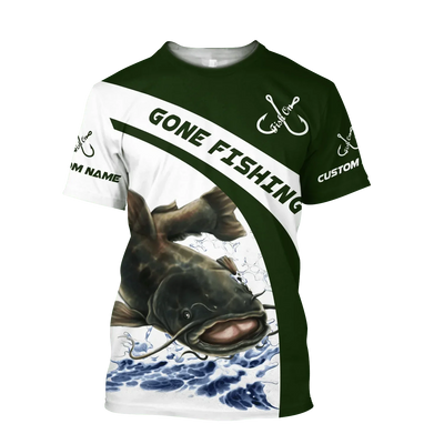 Cornbee Custom Name Catfish Gone Fishing Shirts So0501