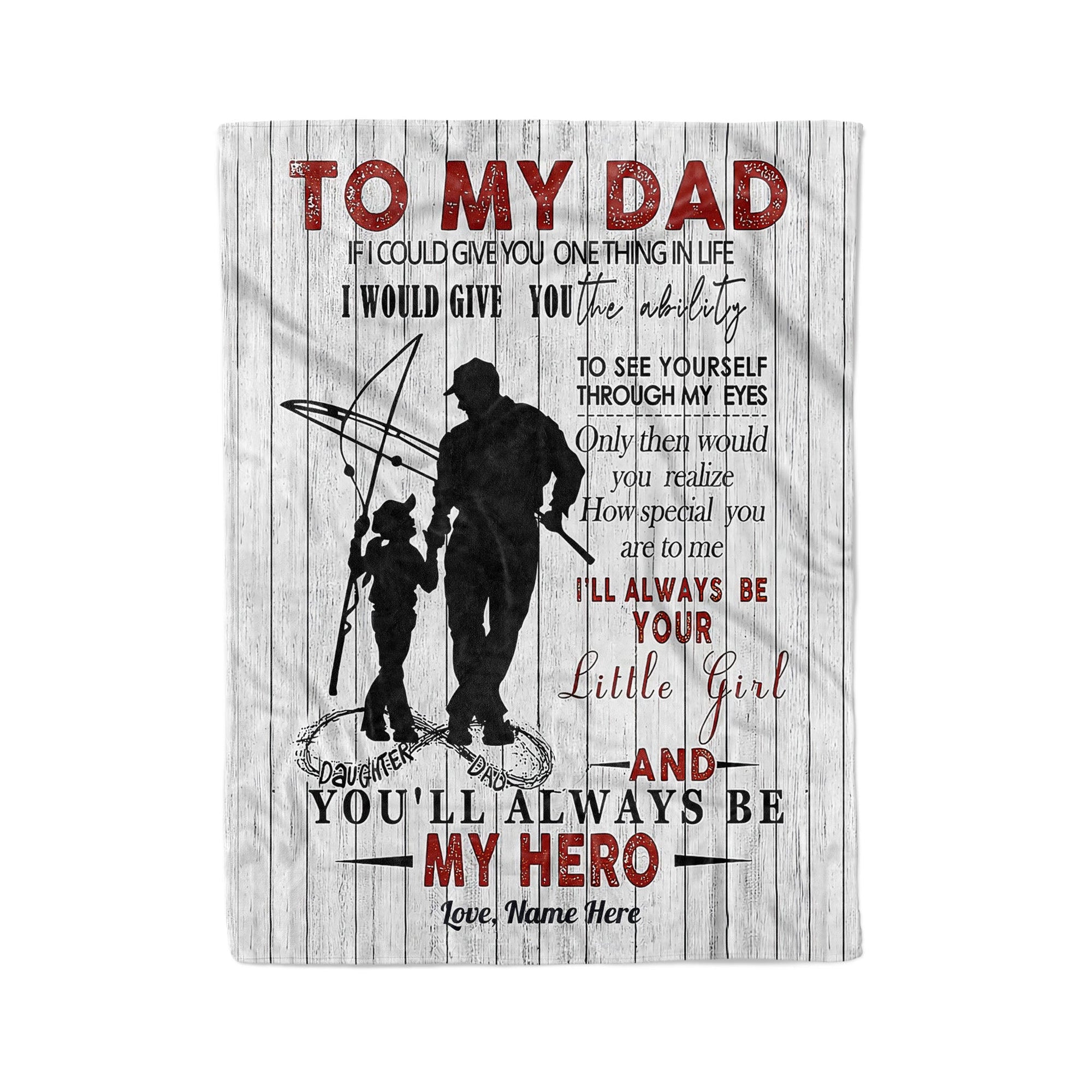 Father and daughter fishing partner for life To my dad my hero fishing fleece blanket Cornbee