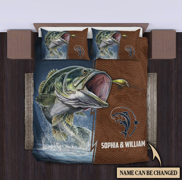 Personalized Fishing Bedding Set, Personalized Gift for Fishing Lovers12 Cornbee